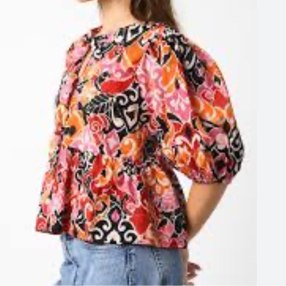 Olivaceous Tops - Olivaceous Boutique Puff Sleeve Tie-Front Blouse for Fall Small NWT NEW